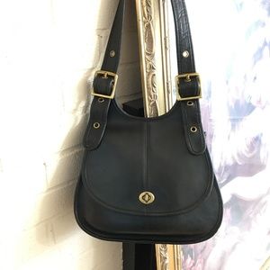 Vintage Coach Nyc Crescent Saddle Shoulder Bag